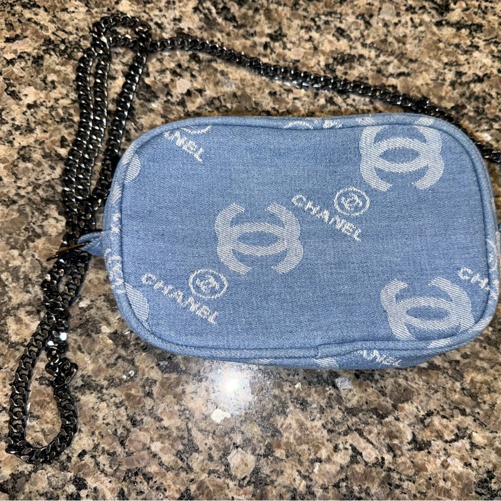 Chanel Beauté GWP Blue Denim Crossbody Bag
